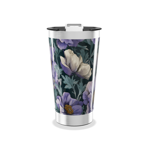 Copo Térmico - Floral Roxo Inox