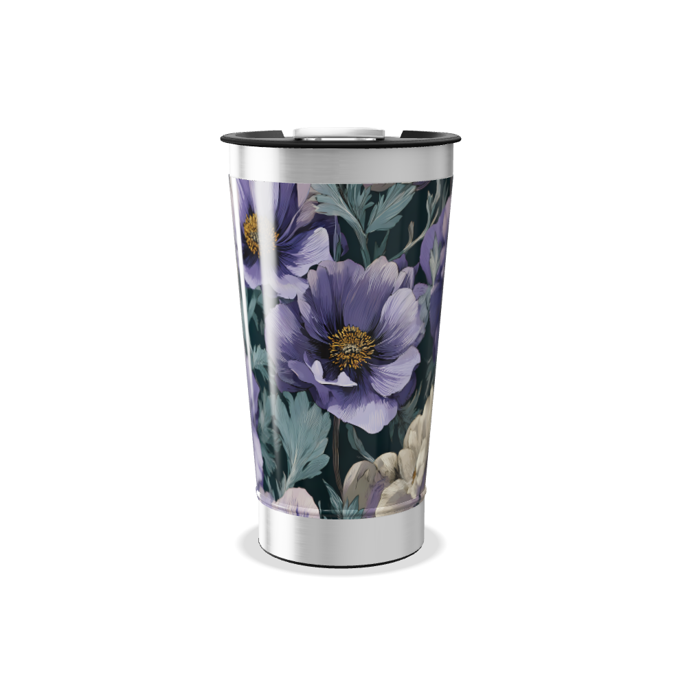Copo Térmico - Floral Roxo Inox