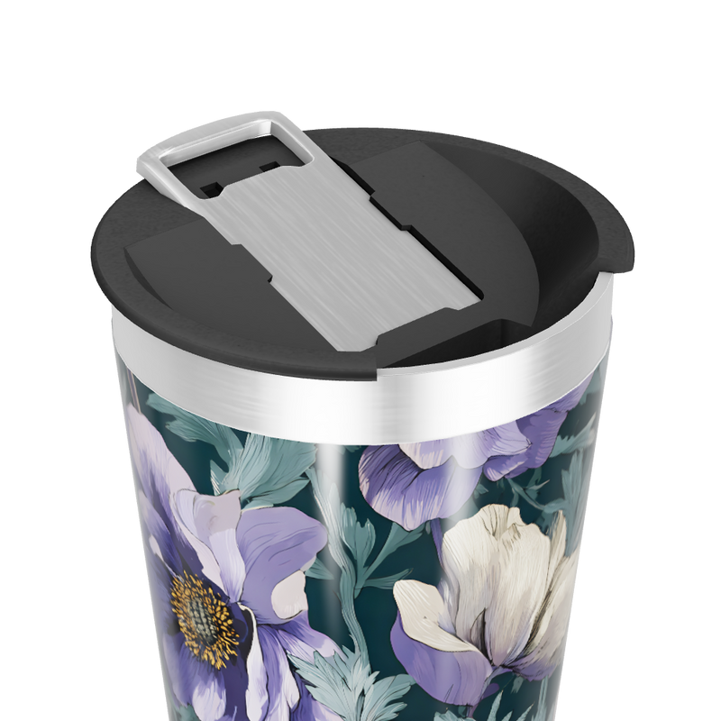 Copo Térmico - Floral Roxo Inox