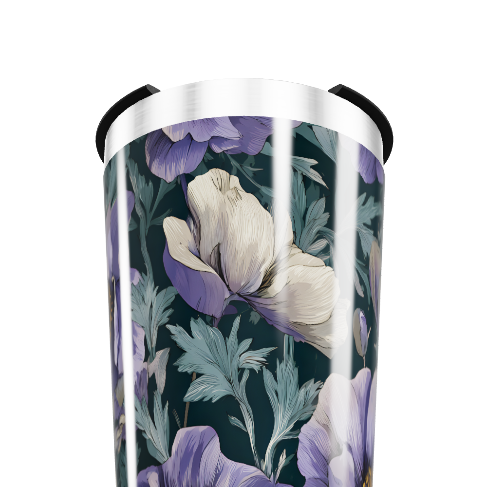 Copo Térmico - Floral Roxo Inox