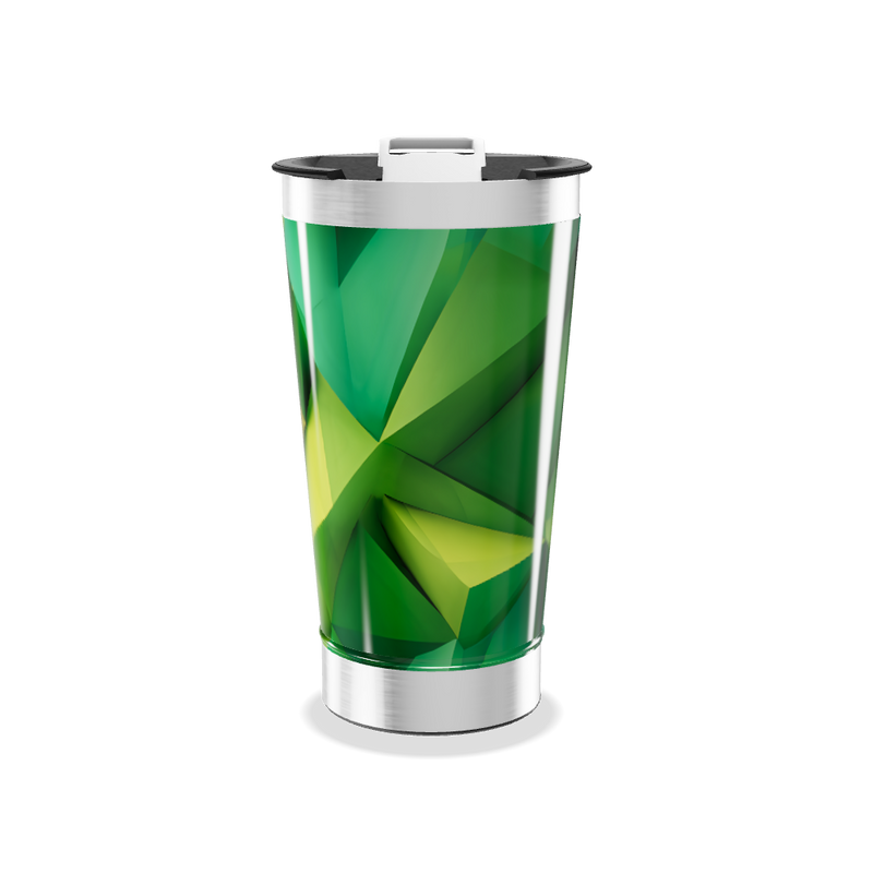 Copo Térmico - Verde Geométrico Aço Inox