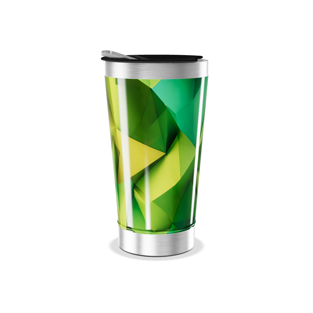 Copo Térmico - Verde Geométrico Aço Inox