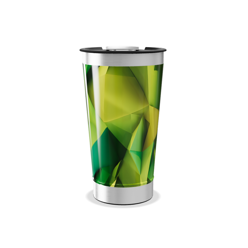 Copo Térmico - Verde Geométrico Aço Inox