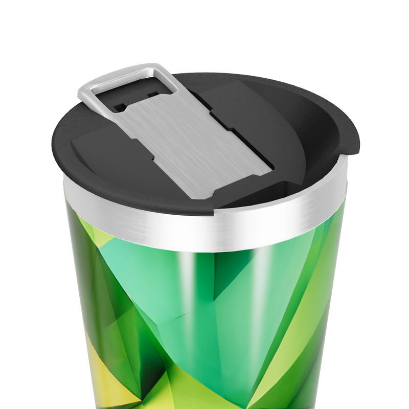 Copo Térmico - Verde Geométrico Aço Inox