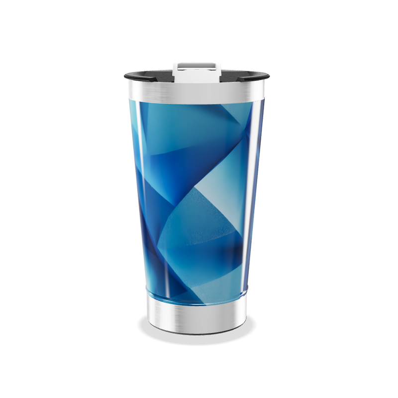 Copo Térmico - Azul Geométrico Aço Inox