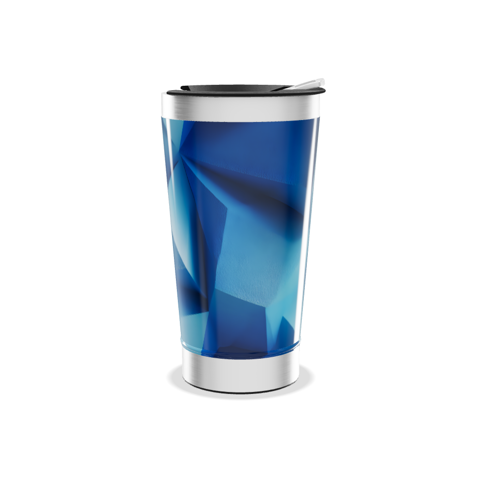 Copo Térmico - Azul Geométrico Aço Inox