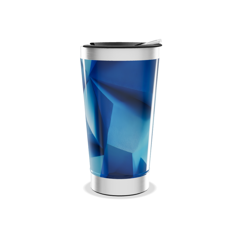 Copo Térmico - Azul Geométrico Aço Inox