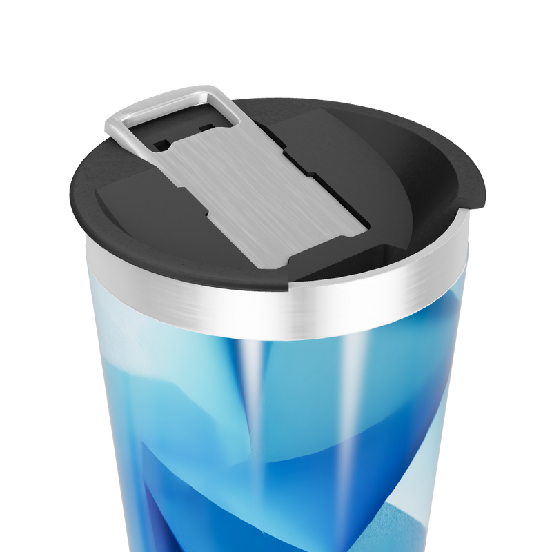 Copo Térmico - Azul Geométrico Aço Inox