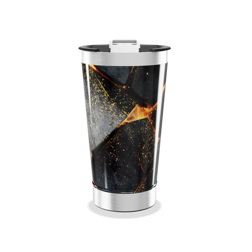 Copo Térmico - Com estampa abstrata preta