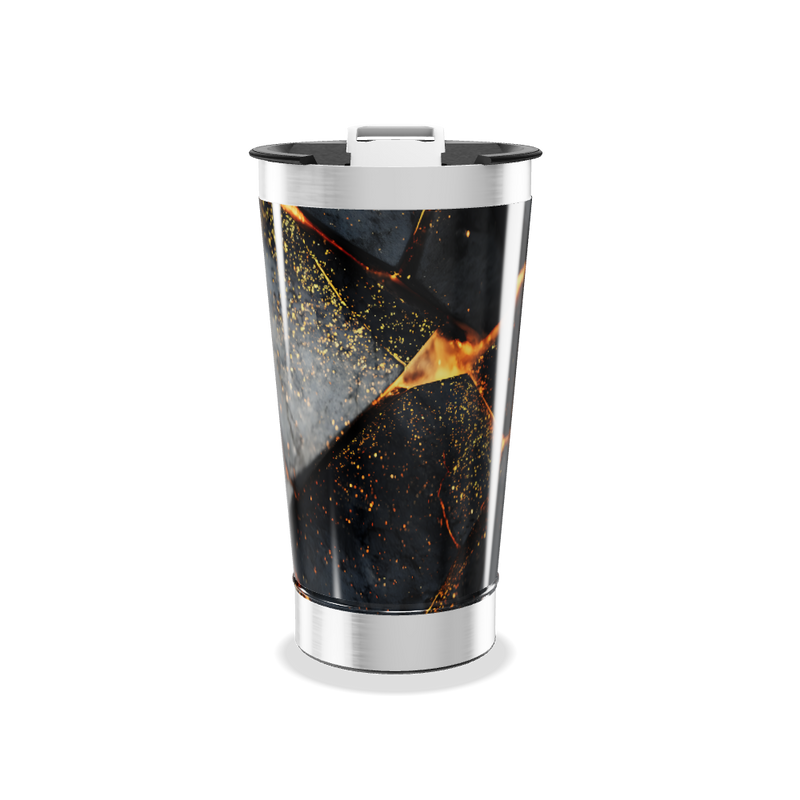 Copo Térmico - Com estampa abstrata preta