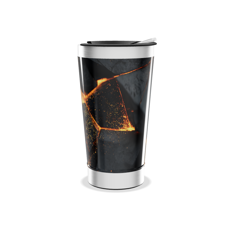 Copo Térmico - Com estampa abstrata preta