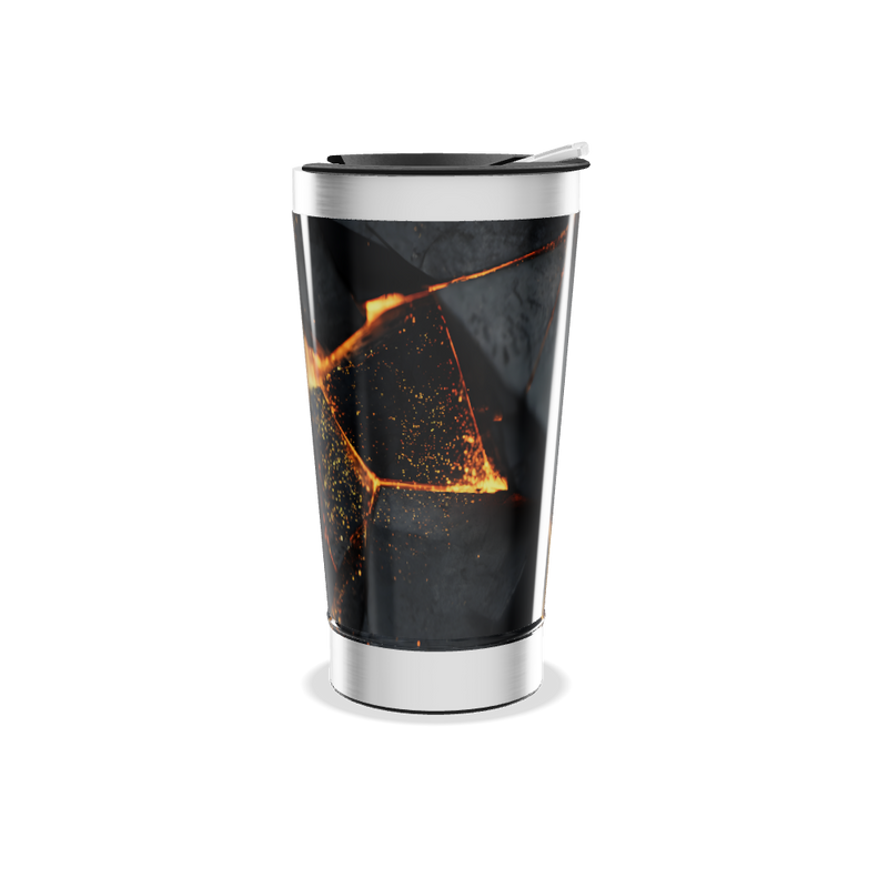 Copo Térmico - Com estampa abstrata preta