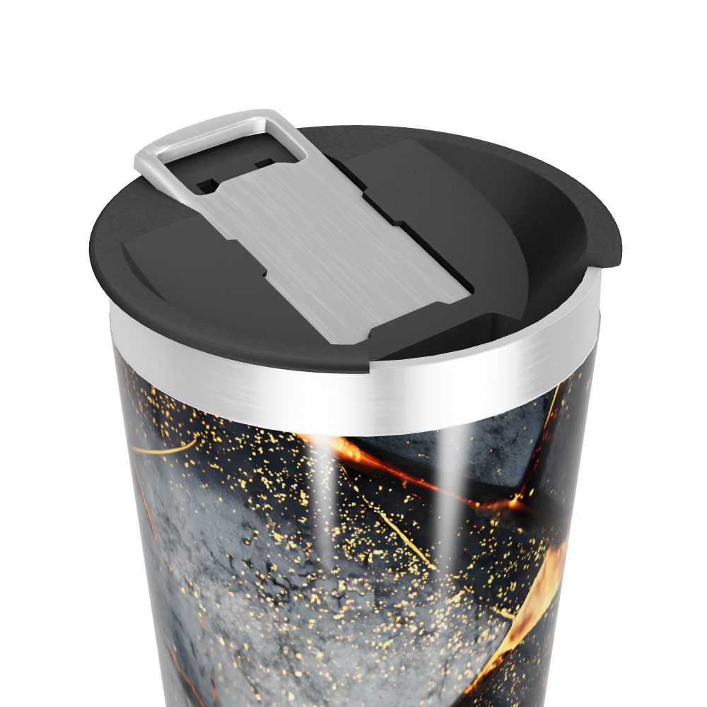 Copo Térmico - Com estampa abstrata preta