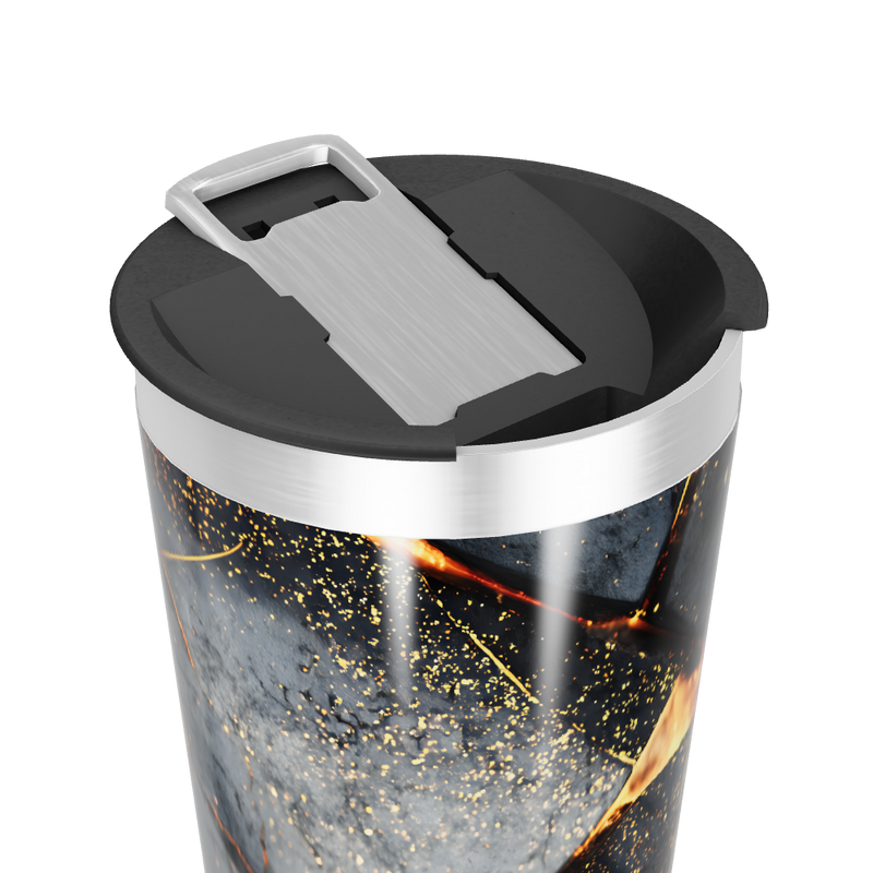 Copo Térmico - Com estampa abstrata preta