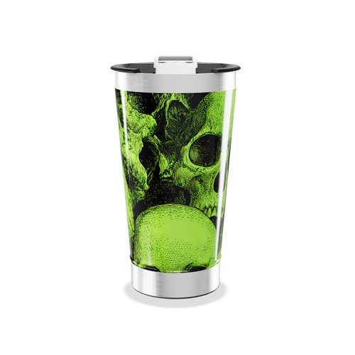 Copo Térmico - Verde com Caveiras