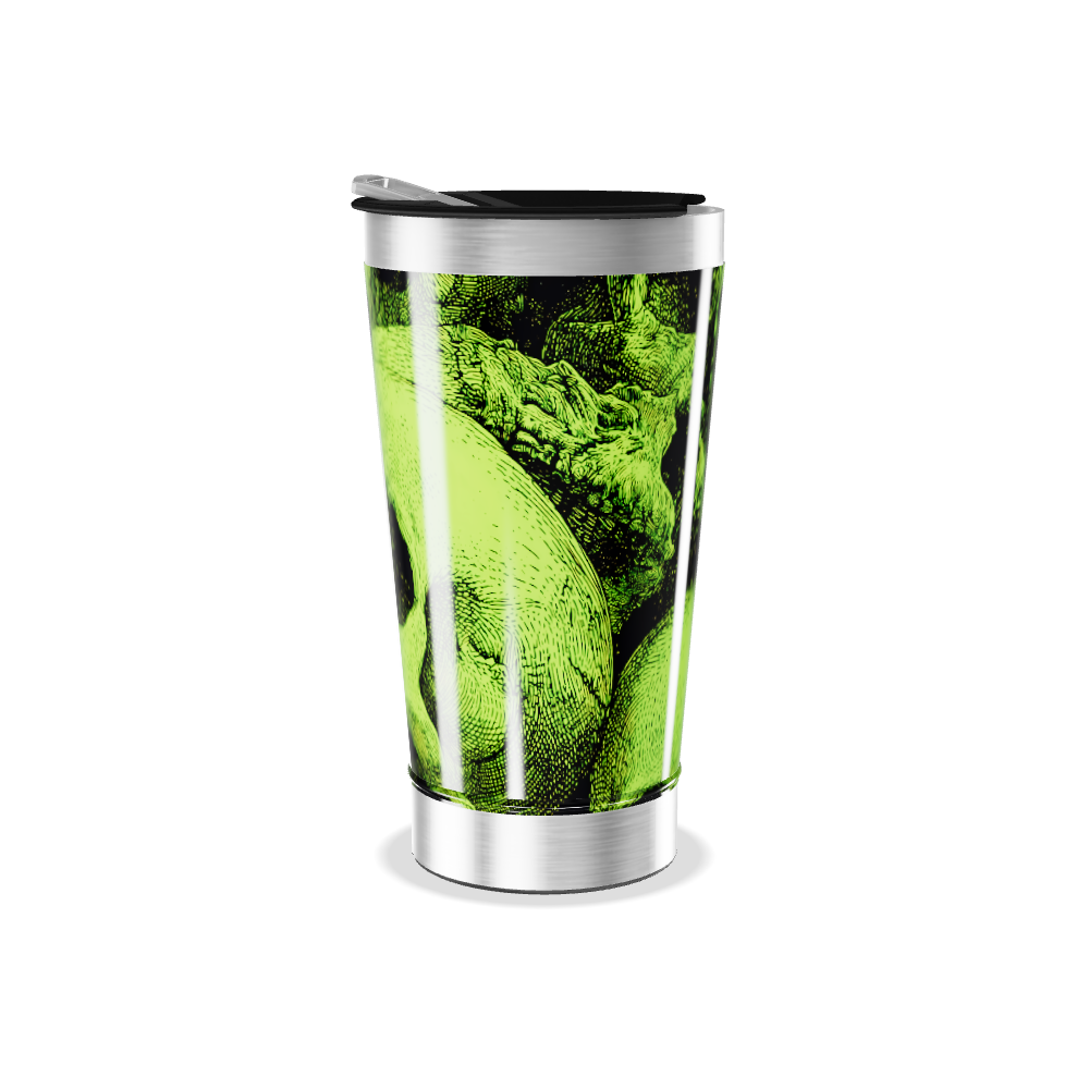 Copo Térmico - Verde com Caveiras