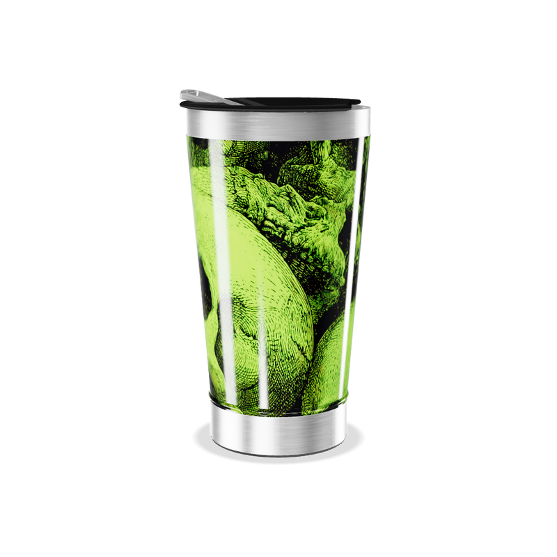 Copo Térmico - Verde com Caveiras