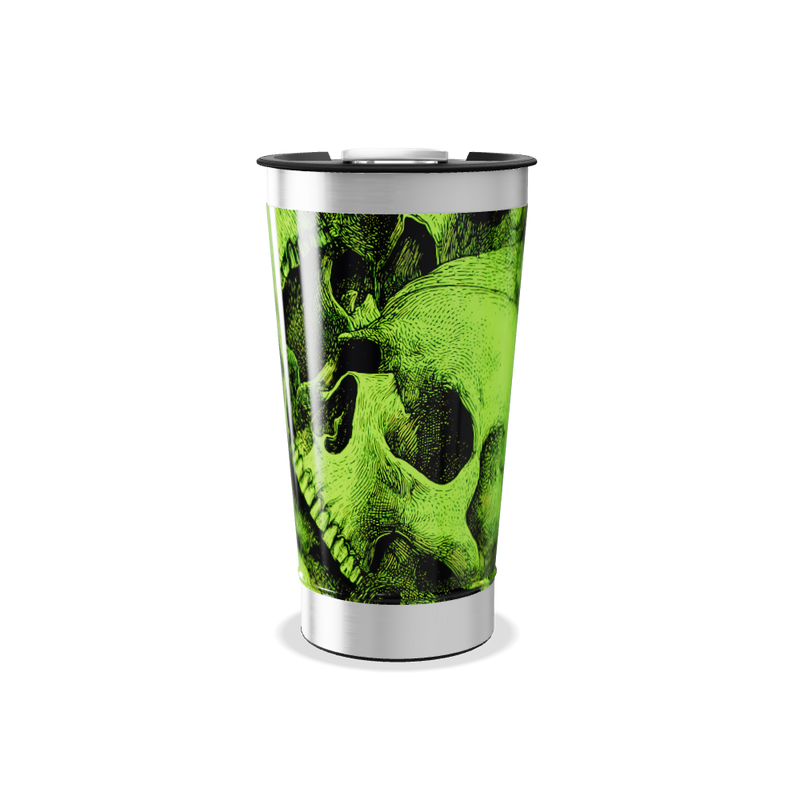 Copo Térmico - Verde com Caveiras
