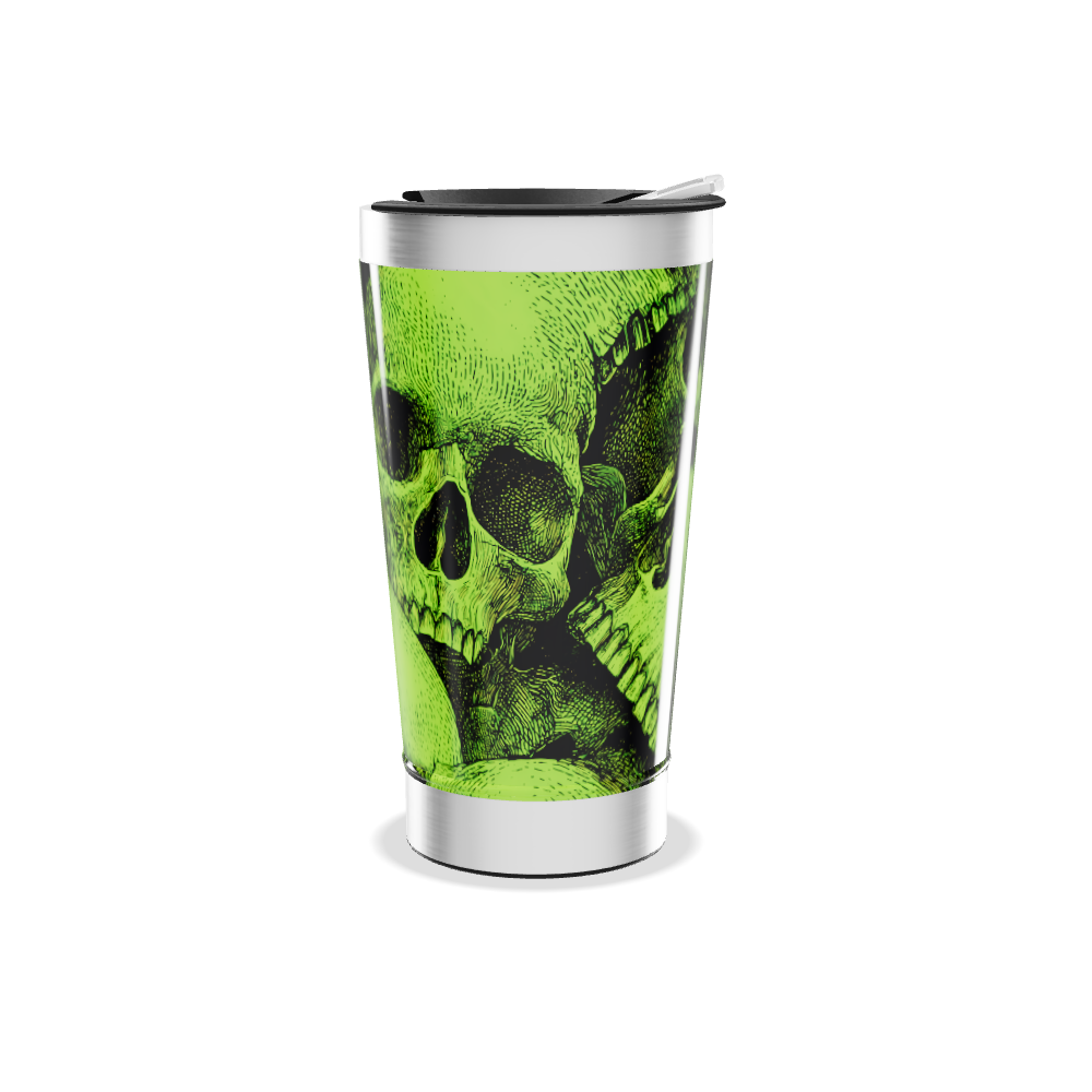 Copo Térmico - Verde com Caveiras