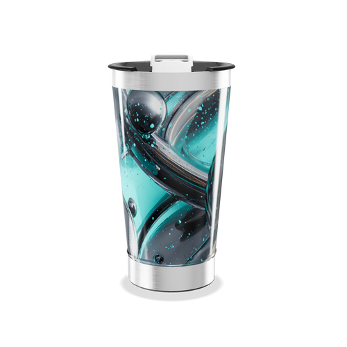 Copo Térmico - Estampa Azul Abstrata