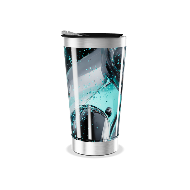 Copo Térmico - Estampa Azul Abstrata