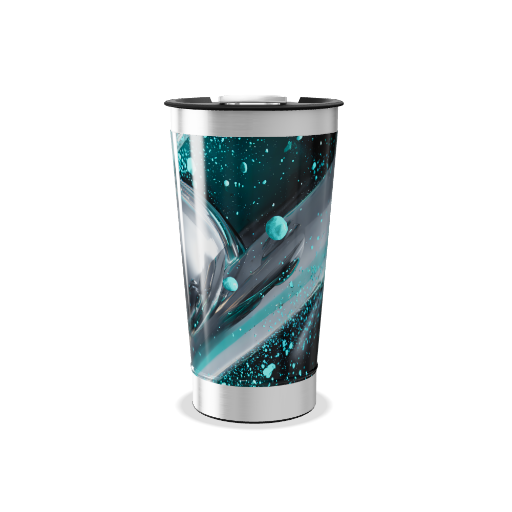 Copo Térmico - Estampa Azul Abstrata