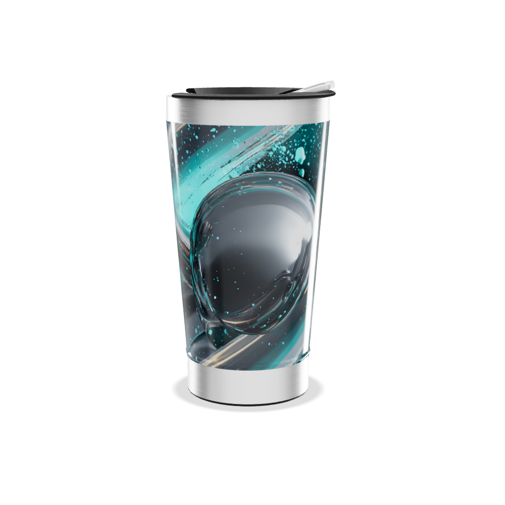 Copo Térmico - Estampa Azul Abstrata