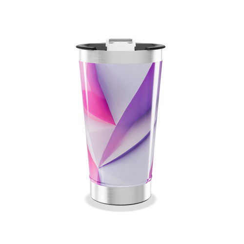 Copo Térmico - Geométrico Rosa e Roxo