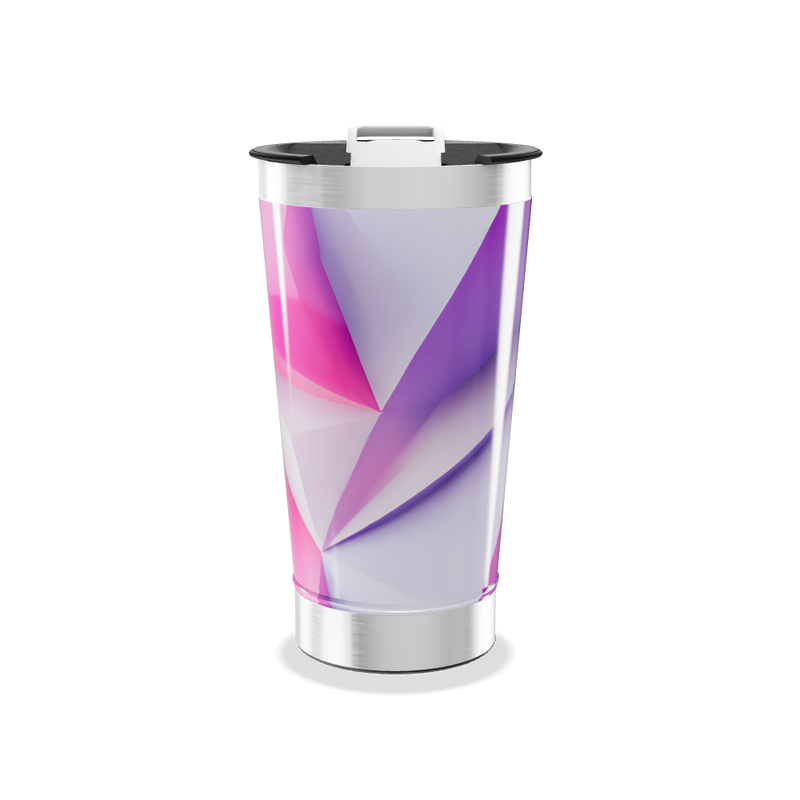 Copo Térmico - Geométrico Rosa e Roxo
