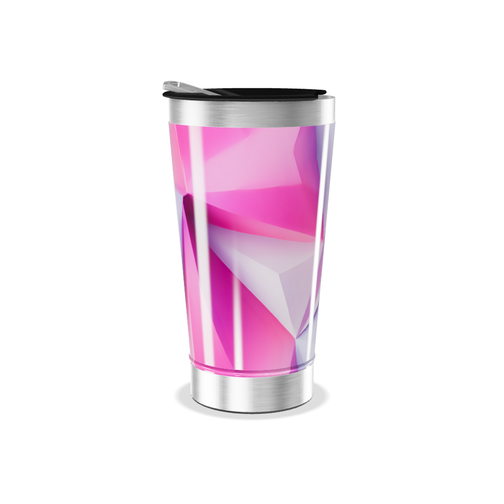 Copo Térmico - Geométrico Rosa e Roxo