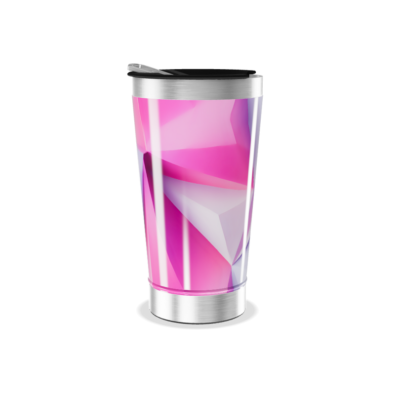 Copo Térmico - Geométrico Rosa e Roxo