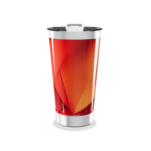 Copo Térmico - Vermelho Geométrico Aço
