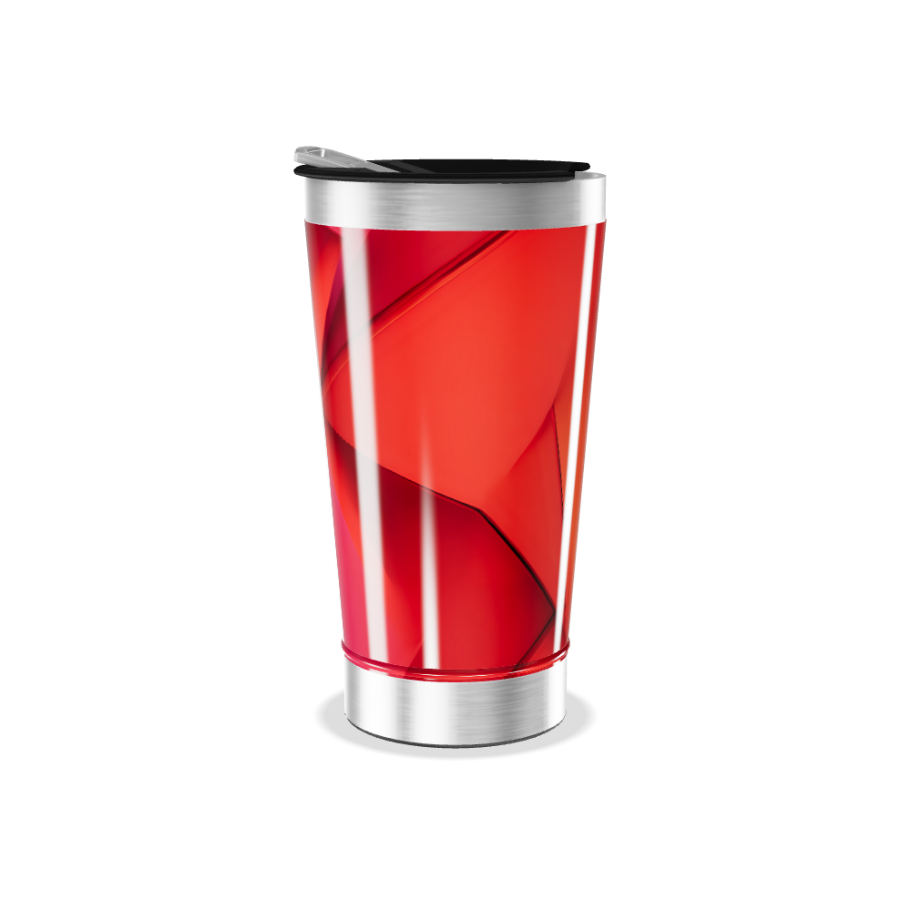 Copo Térmico - Vermelho Geométrico Aço