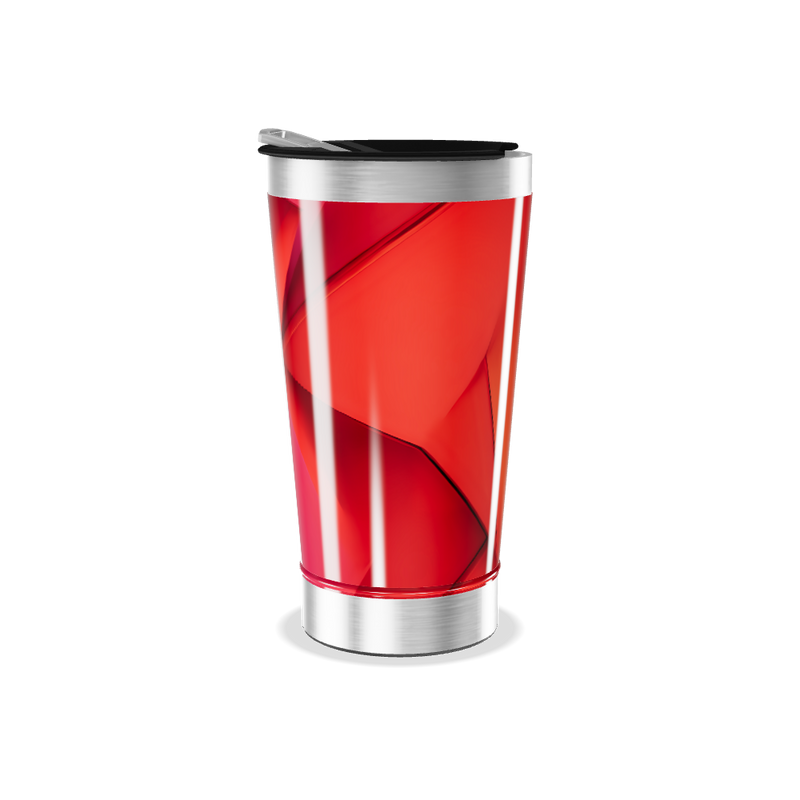 Copo Térmico - Vermelho Geométrico Aço