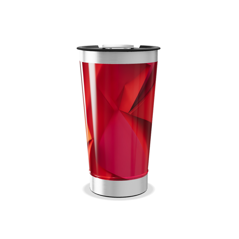 Copo Térmico - Vermelho Geométrico Aço