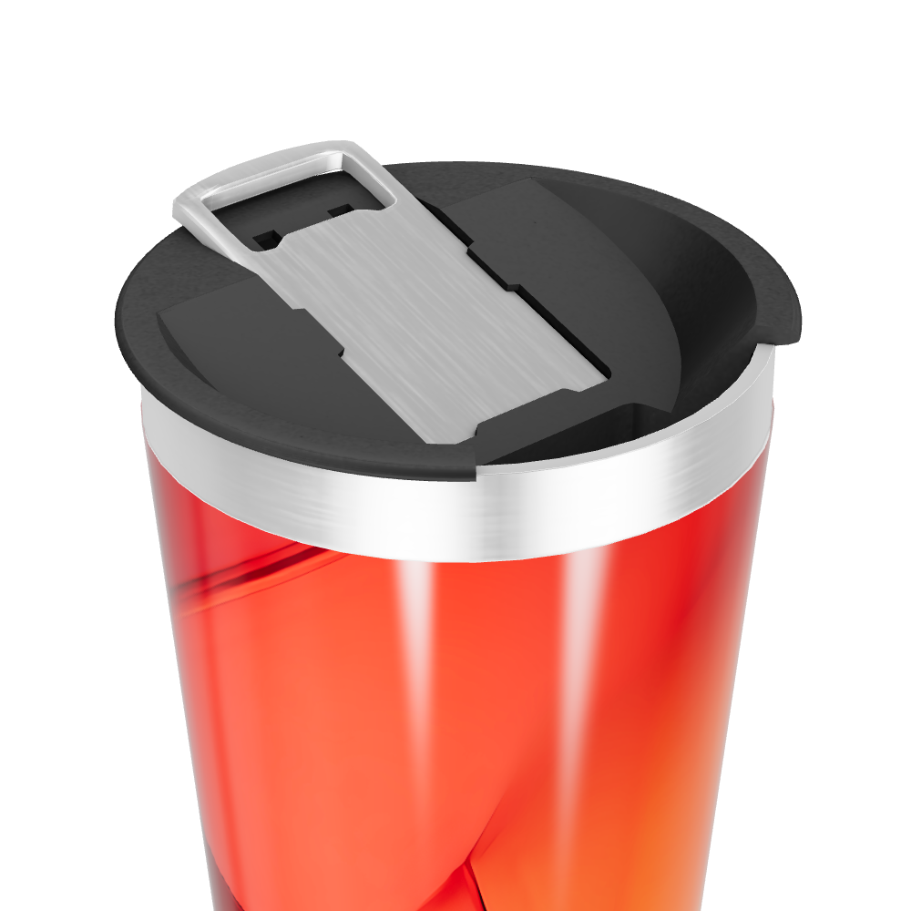 Copo Térmico - Vermelho Geométrico Aço