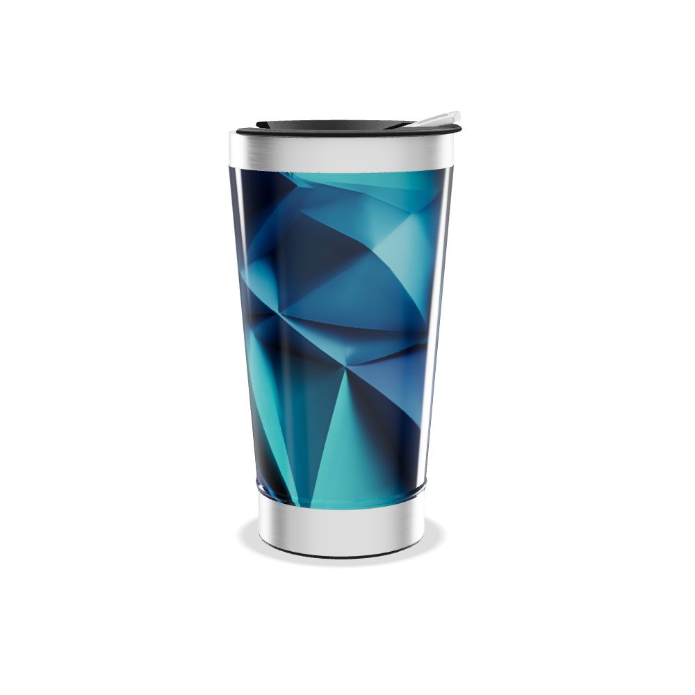 Copo Térmico - Azul Geométrico Aço Inox