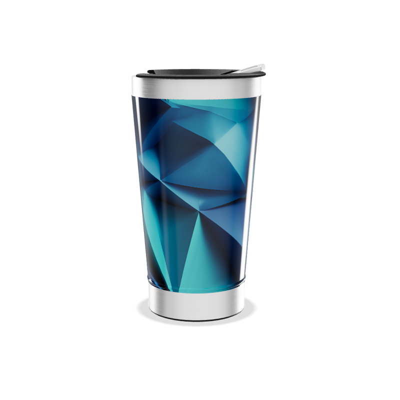 Copo Térmico - Azul Geométrico Aço Inox