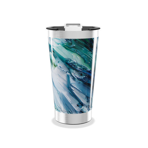 Copo Térmico - Estampa Abstrata Azul