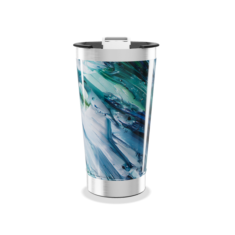 Copo Térmico - Estampa Abstrata Azul