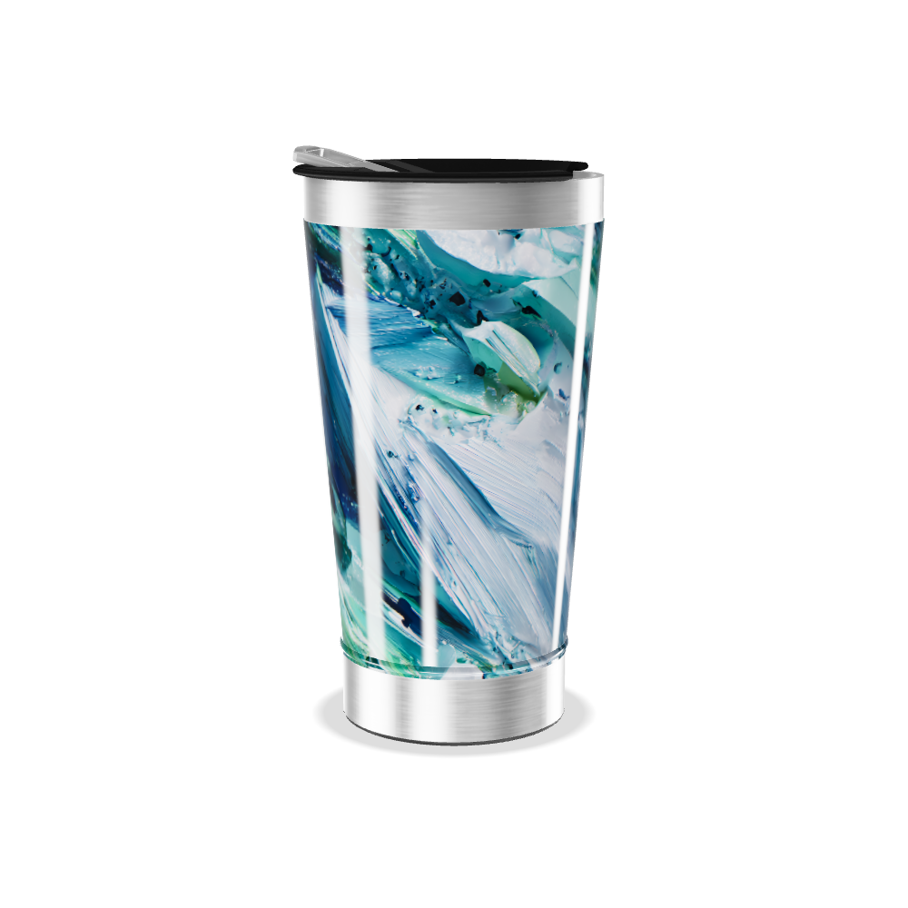 Copo Térmico - Estampa Abstrata Azul