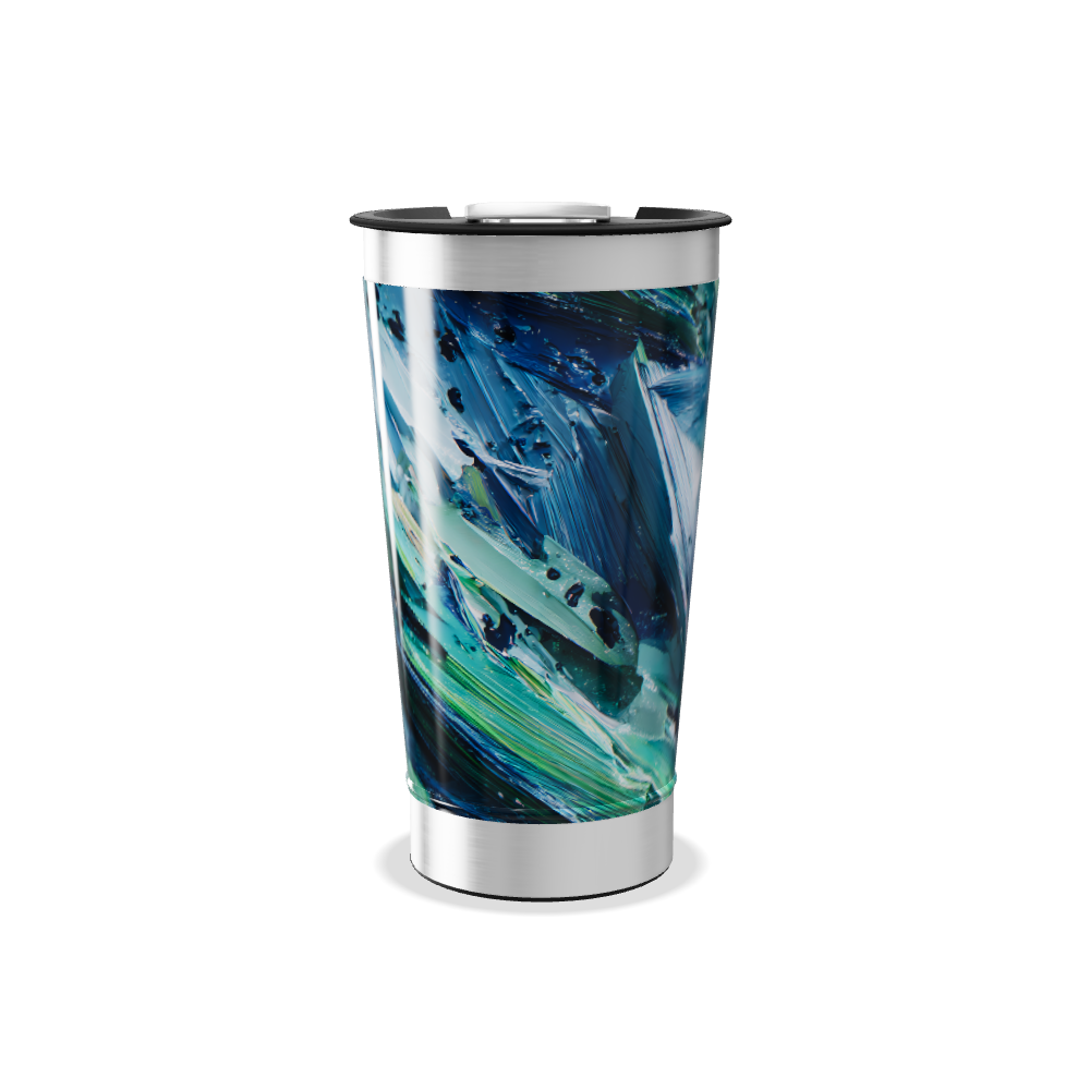 Copo Térmico - Estampa Abstrata Azul