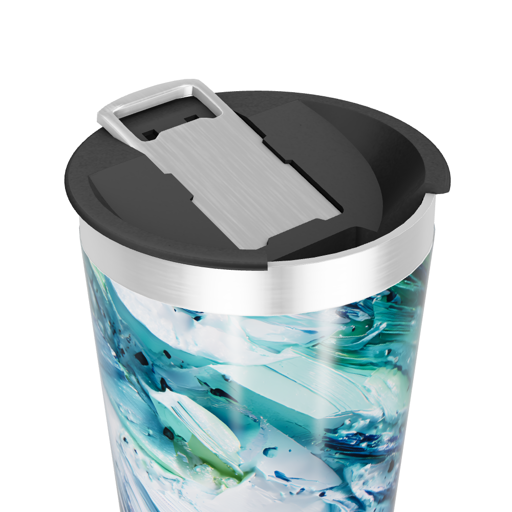 Copo Térmico - Estampa Abstrata Azul