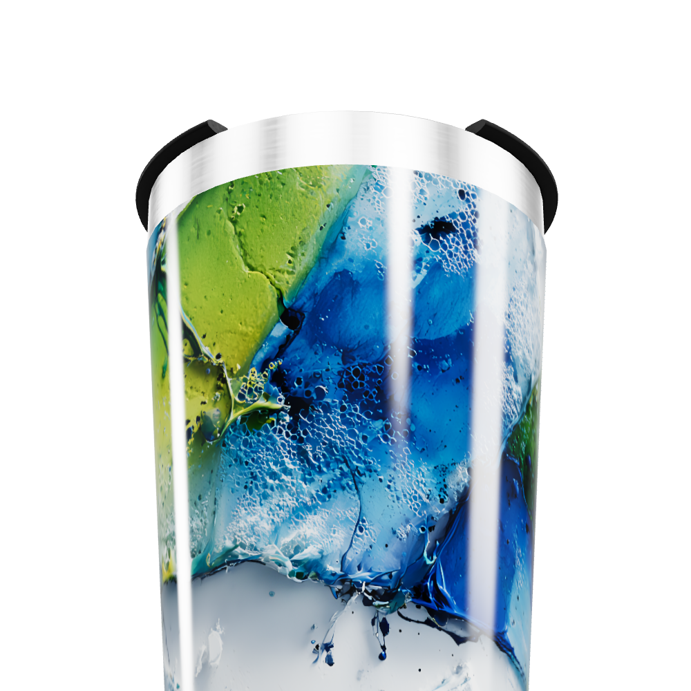 Copo Térmico - Azul e Verde Abstrato