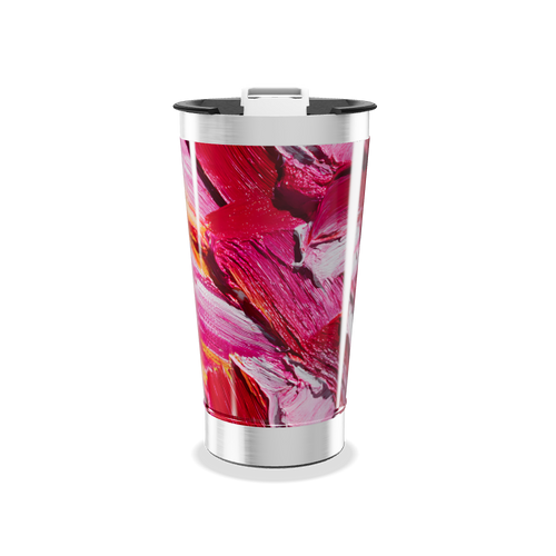 Copo Térmico - Abstrato Vermelho Inox