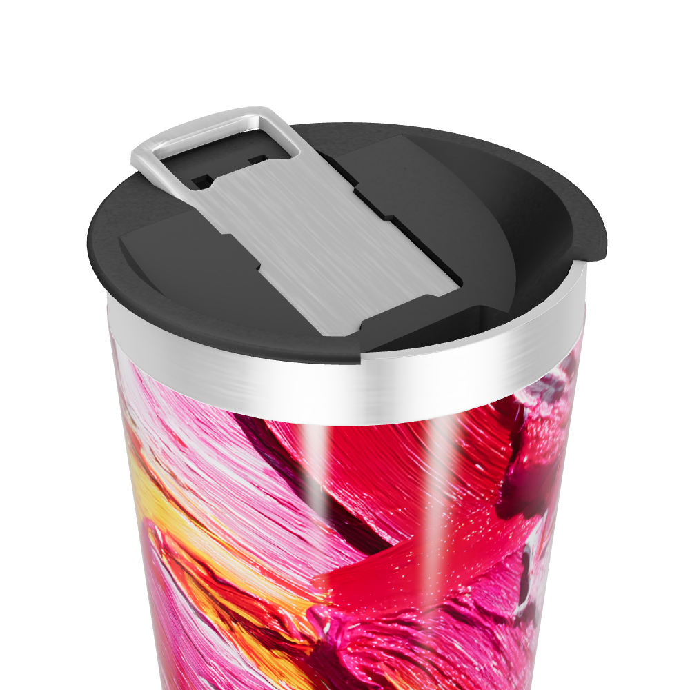 Copo Térmico - Abstrato Vermelho Inox