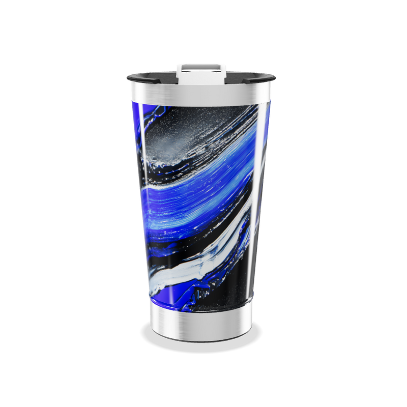 Copo Térmico - Azul e Preto Marmorizado