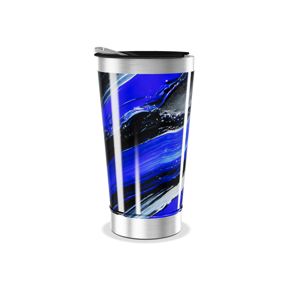Copo Térmico - Azul e Preto Marmorizado