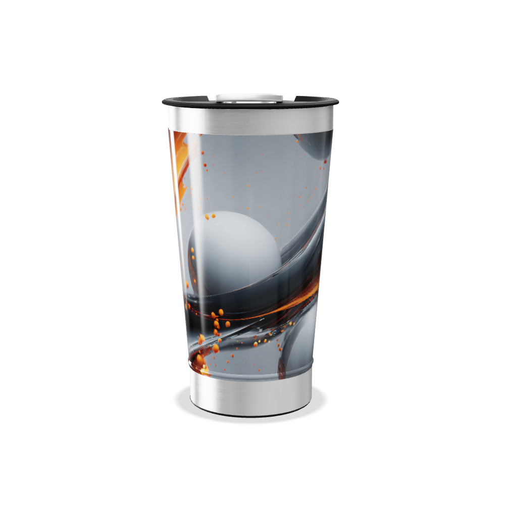 Copo Térmico - Design Preto e Laranja