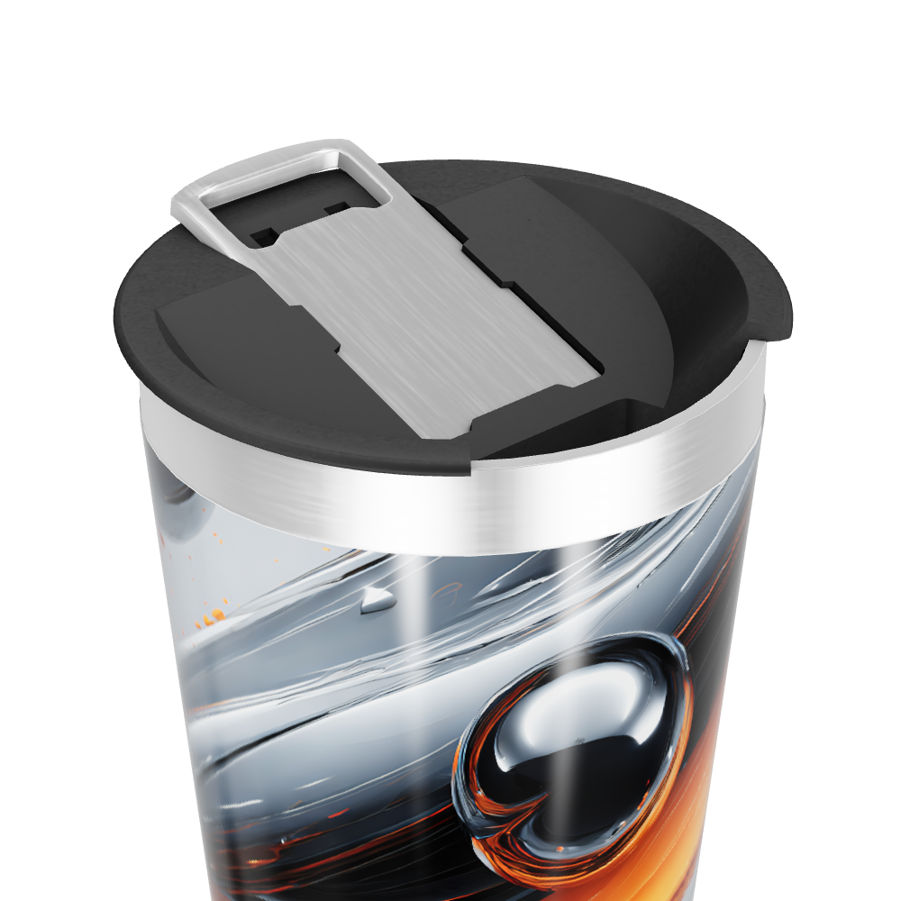 Copo Térmico - Design Preto e Laranja